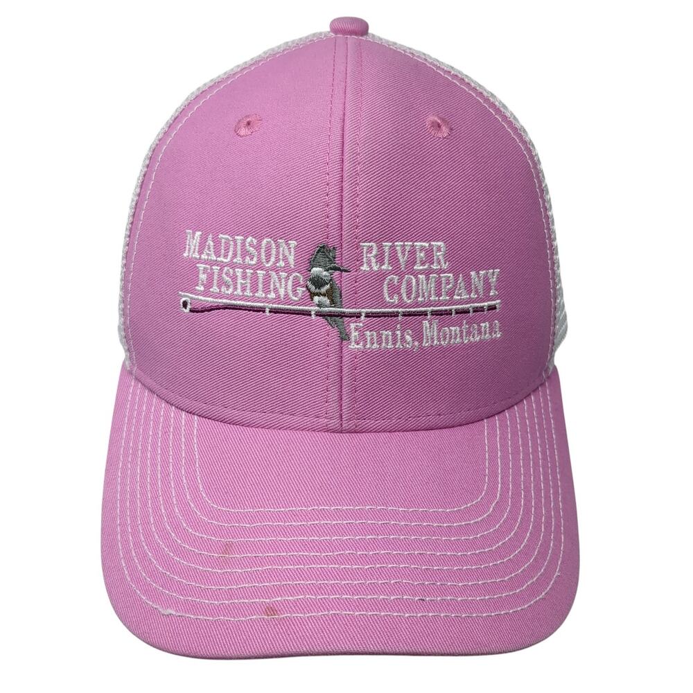 Madison River Fishing Company Trucker Hat Pink One Size Mesh Back Ouray